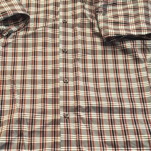 Banana Republic Red and Gray Checkered Shirt